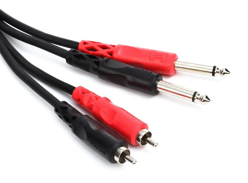 Hosa CPR-202 Stereo Interconnect, Dual 1/4 Inch TS to Dual RCA, 6.5 Feet