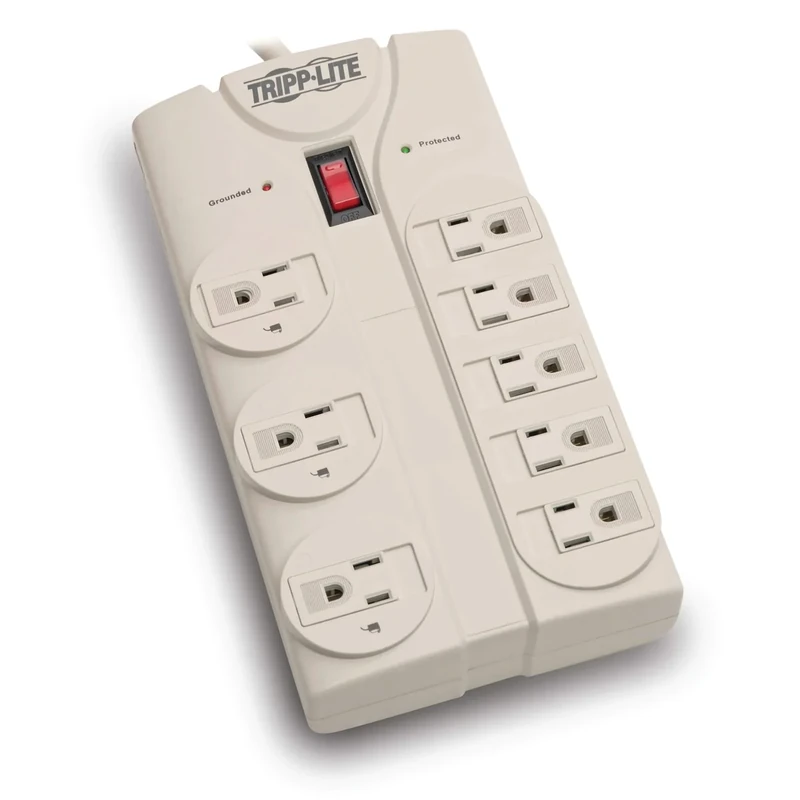 Tripp Lite TLP808 8-Outlet Surge Protector - 1440J, Plug, 8ft