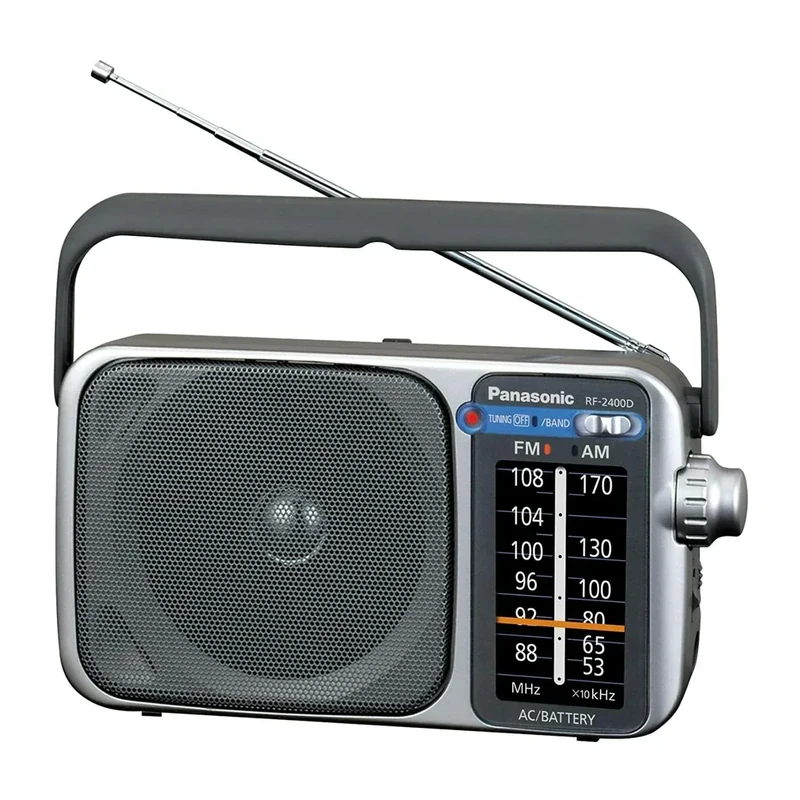 Panasonic RF-2400D AM/FM Radio - Battery & AC Powered, Silver