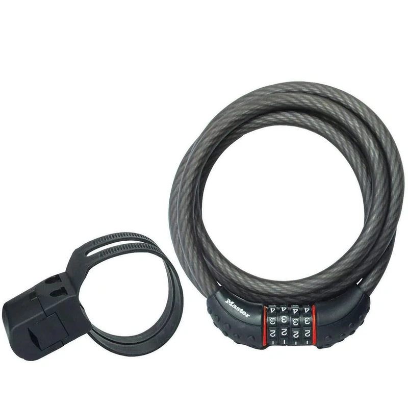 Master Lock Cable Lock, Set Your Own Combination Bike Lock, 6 ft. Long, Black, 8122D