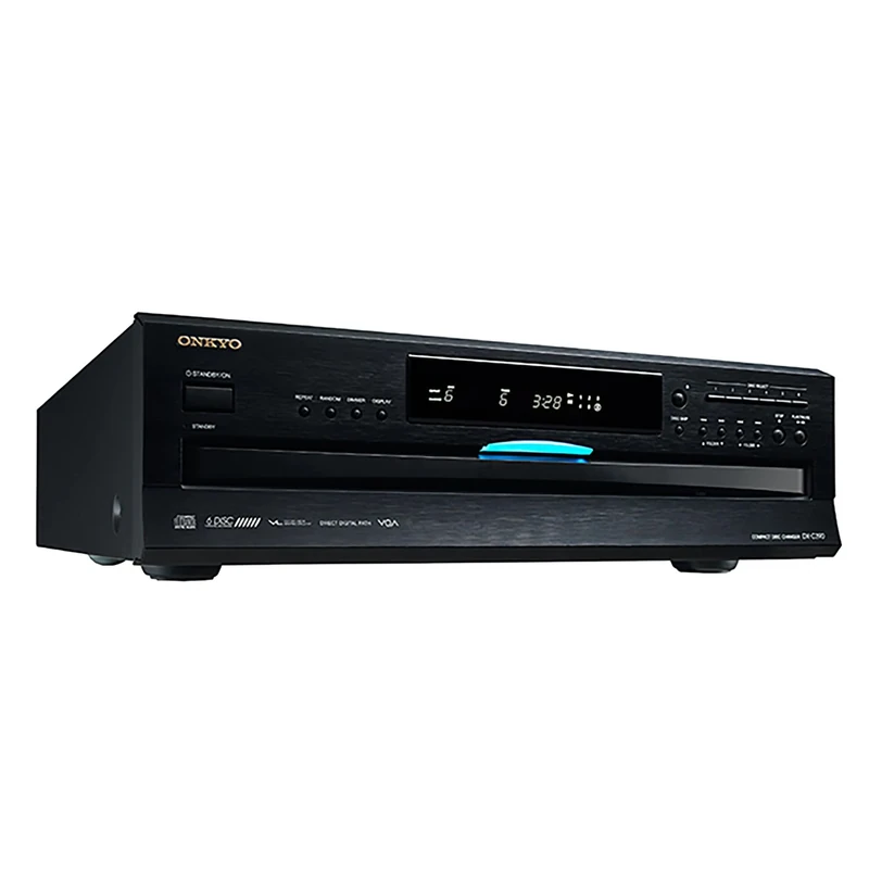 Onkyo DXC390 6-Disc CD Changer - 24-Bit DAC, 40-Track Program, Black