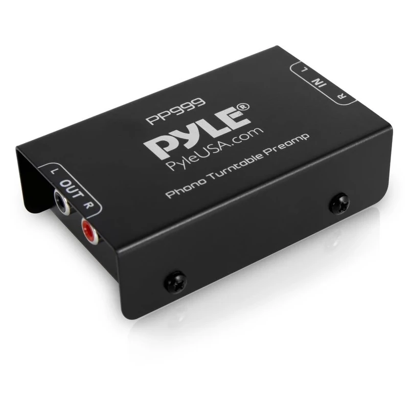 Pyle Mini Phono Turntable Preamp - Low Noise Stereo 12V Adapter - PP999