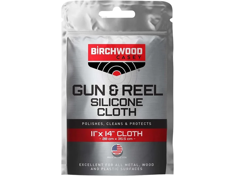 BIRCHWOOD CASEY Gun & Reel Silicone Single Cloth | Lightweight Cotton 11"x14" Cleaning Rag for Gun, Sporting Equipment & Precision Instruments