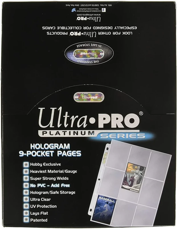 Ultra Pro 9 Pocket Pages Platinum Series 100 Pages of Card Sleeves for Trading Baseball Card Binder, -Pokemon and Baseball Card Sleeves