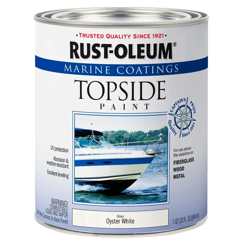 Rust-Oleum 207001 Marine Coatings Topside Paint, Quart, Oyster White 32 Fl Oz (Pack of 1)