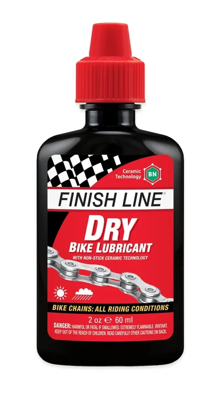 Finish Line Dry Bike Chain Lube, 2 oz Squeeze Bottle - Ceramic Dry Wax Lubricant, Dirt and Dust Resistant
