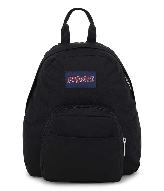 JanSport Half Pint Mini Backpack, 10.2 L - Durable Mini Bag Purse with Adjustable Shoulder Straps, Single Main Compartment, Zippered Stash Pocket, Black