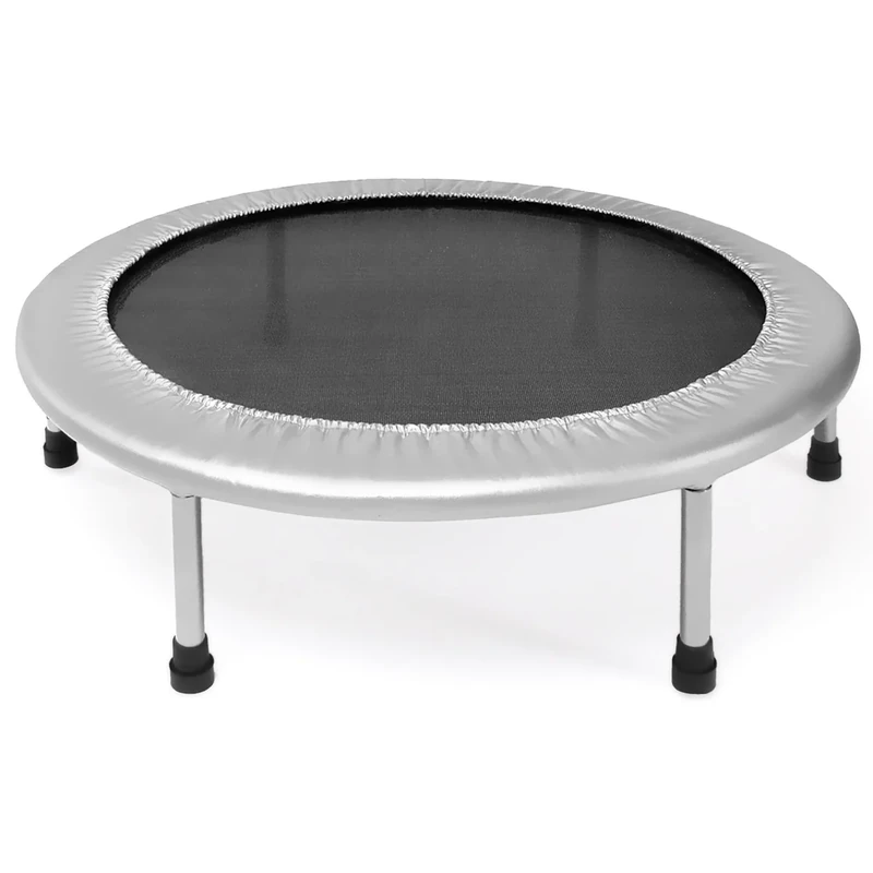 Stamina Folding Trampoline with Smart Workout App, Silver - Portable Fitness Rebounder for Home Gym, Cardio & Strength Training, Jumping Exercise Equipment