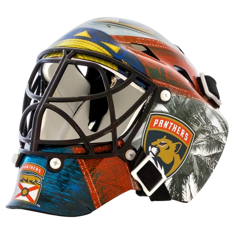 Franklin Sports Florida Panthers NHL Team Logo Mini Hockey Goalie Mask with Case - Collectible Goalie Mask with Official NHL Logos and Colors