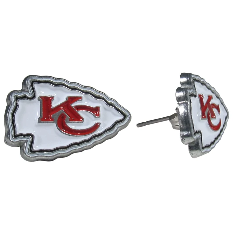 Siskiyou Sports NFL Kansas City Chiefs Stud Earrings, Zinc Alloy Steel Posts, Hypoallergenic, Enameled Team Logo