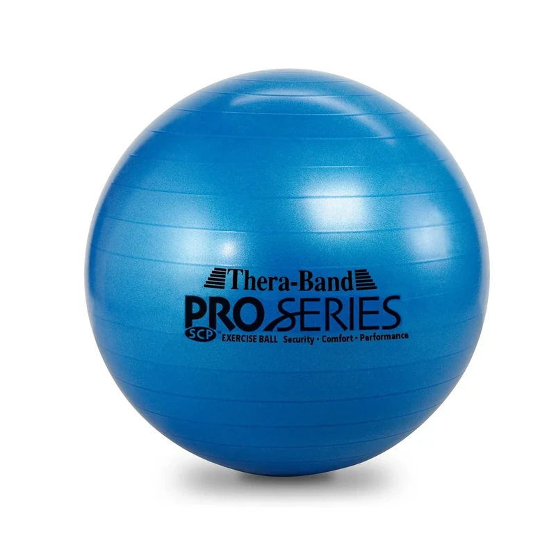 THERABAND Pro Series Exercise Ball, 30" Blue Stability Ball for 6'2"–6'8" Users, Anti-Burst Yoga & Pilates Ball, Balance & Core Trainer, For Athletes Fitness at Gym & Home