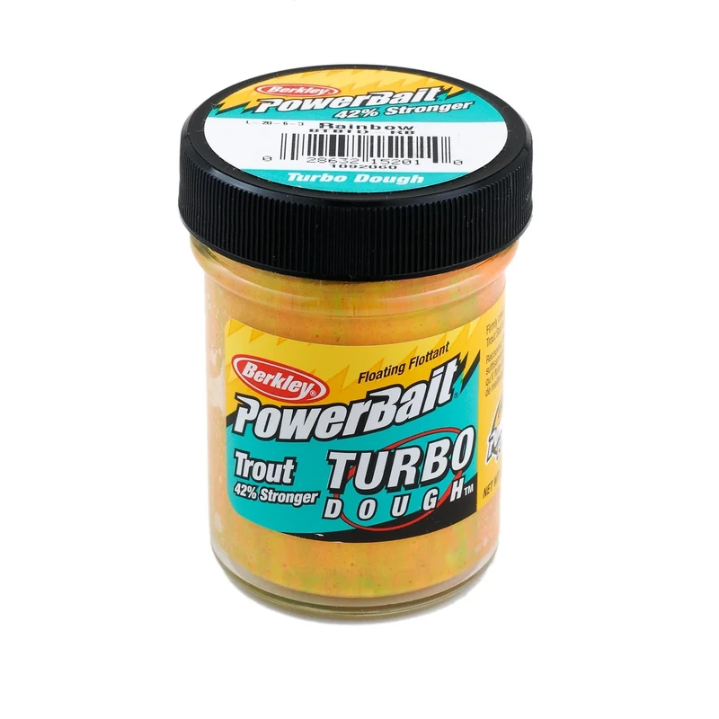 Berkley PowerBait Turbo Dough Trout Bait, Rainbow, Fishing Dough Bait, Scent Dispersion Technology, Irresistible Scent and Flavor, Moldable and Easy to Use