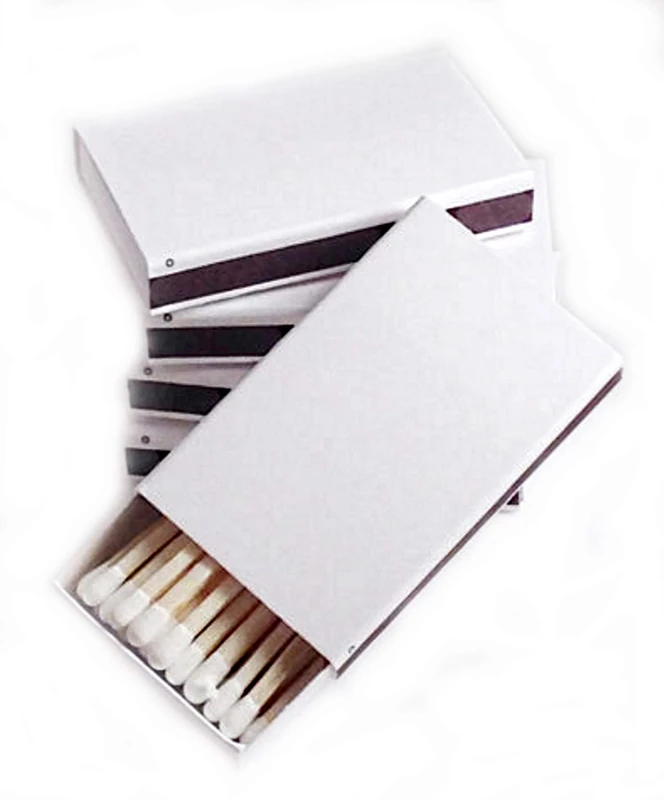 Party Favors Plus 50 Plain White Cover Wooden Matches Box Matches - Image 1