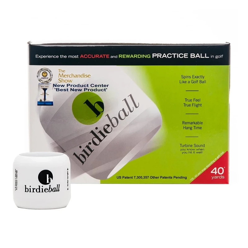BirdieBall Practice Golf Balls, Full Swing Limited Flight Golf Practice Balls, Perfect Training Aid for All Golfers (pack of 12)