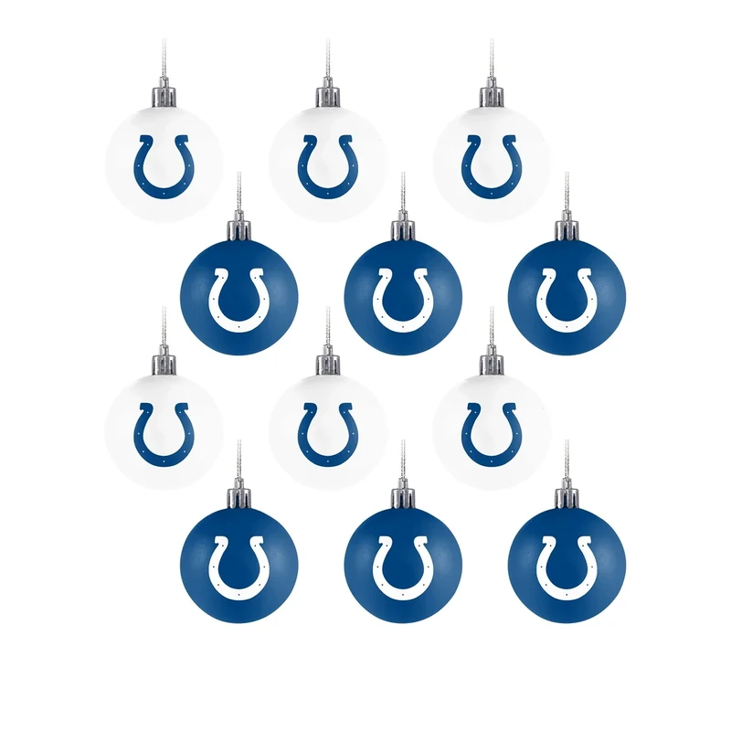 foco NFL 12 Pack Ball Hanging Tree Holiday Ornament Set12 Pack Ball Hanging Tree Holiday Ornament Set, Team Color, One Size