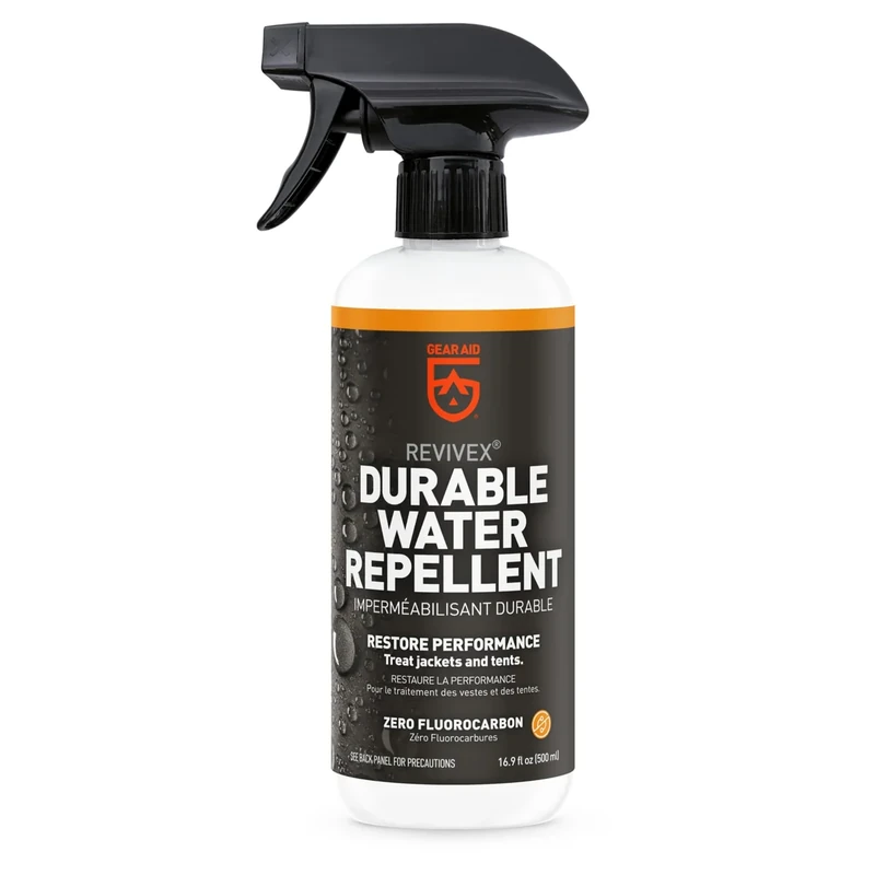 GEAR AID Revivex Durable Water Repellent (DWR) Spray for Waterproofing, Restoring Performance on Nylon Jackets, Gore-TEX, Paddle and Camping Gear, Non-aerosol 16.9 oz