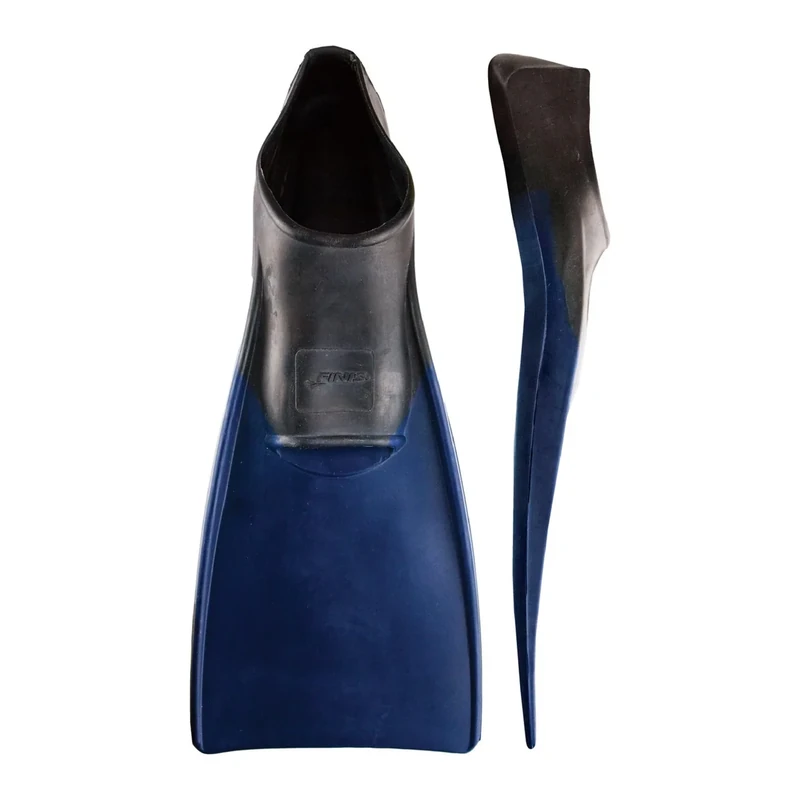 FINIS Long Floating Swim Fins - Training Fins for All Ages - Improves Kick Technique & Body Position - Black/Navy - 2XL
