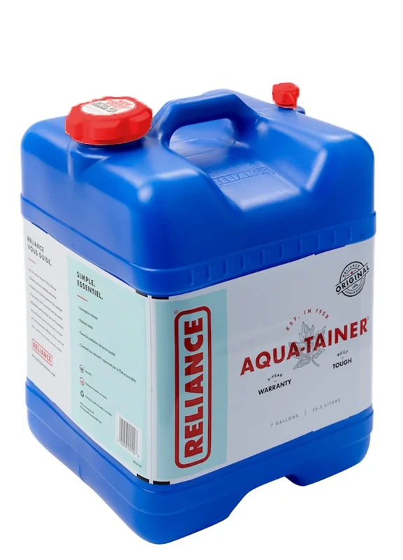 Reliance Products Aqua-Tainer 7 Gallon Rigid Water Container, Blue , 11.3 Inch x 11.0 Inch x 15.3 Inch - Image 1