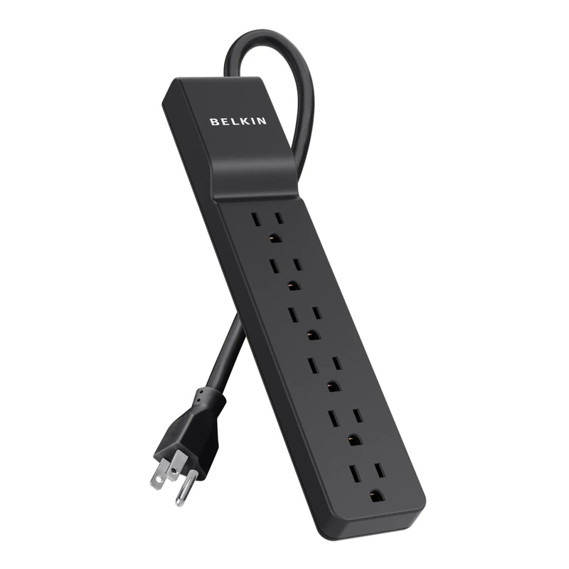 Belkin 6-Outlet Surge Protector - 700J, 4ft Cord, Home & Office