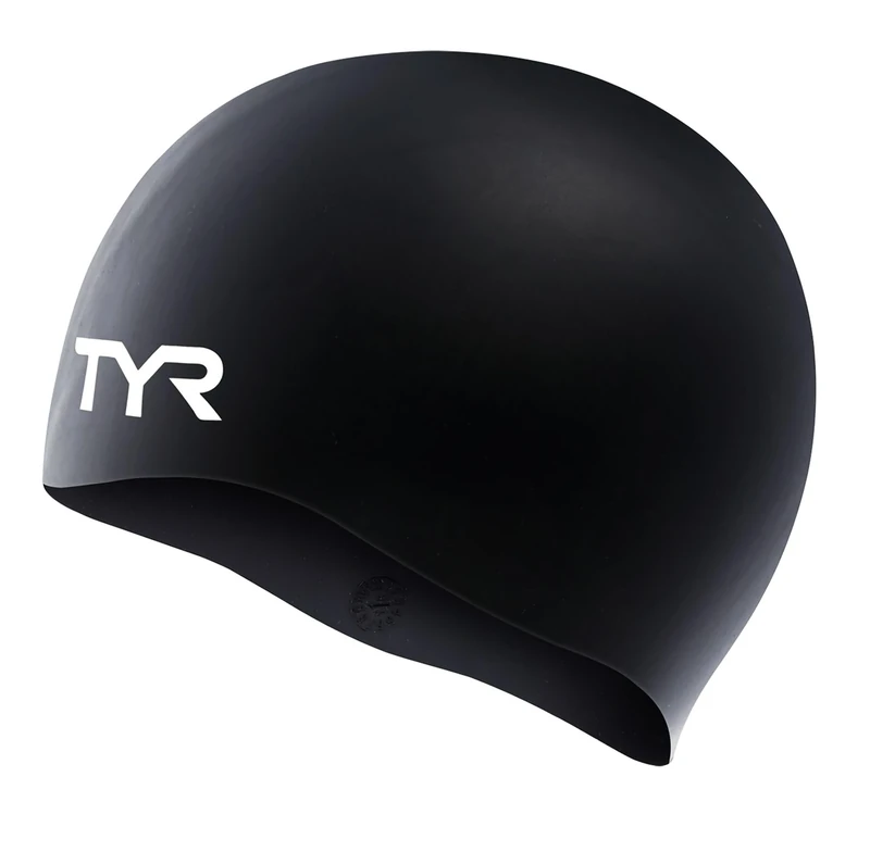 TYR Unisex Adult All-season Wrinkle-Free Silicone Swim Cap, Black, 0 US