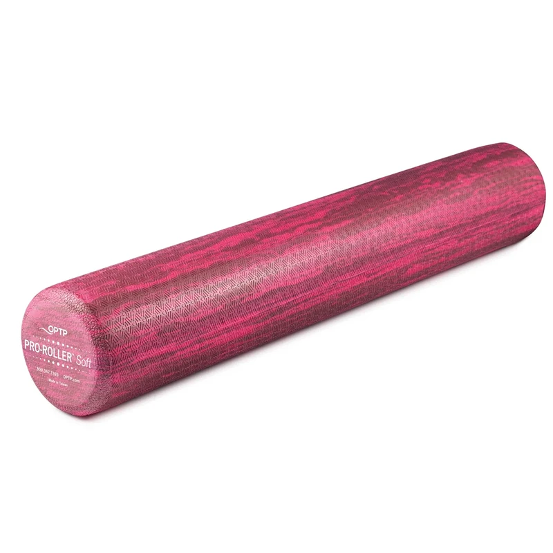 OPTP PRO-Roller Soft Density Foam Roller – Low Density Soft Foam Roller for Physical Therapy, Pilates, Yoga Foam Roll Exercises, and Muscle Recovery - Pink 36" x 6"