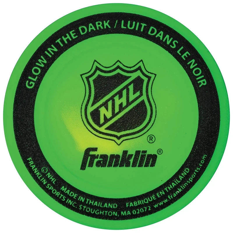 Franklin Sports Glow in The Dark Outdoor Street Hockey Puck - Lightweight 2oz - Indoor + Night Play - Kids + Adults - Green