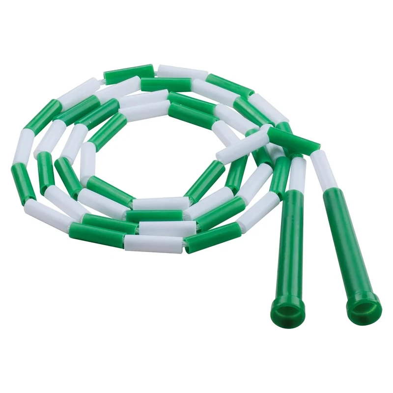 Champion Sports Classic Plastic Segmented Beaded Jump Ropes - Phys. Ed, Gym, Fitness and Recreational Use, 6'L, Green/White