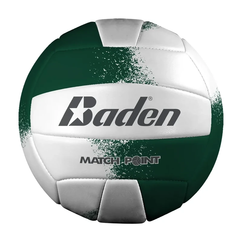 Baden MatchPoint Official Size 5 Cushioned Volleyball, Green/White