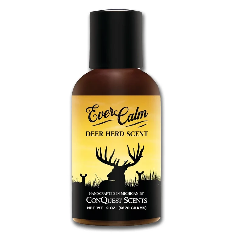 Conquest Scents EverCalm Deer Herd Scent Bottle – Deer Attractant & Calming Scent, All-Season Effectiveness, Versatile Hunting Liquid Bottle, 4.0 oz