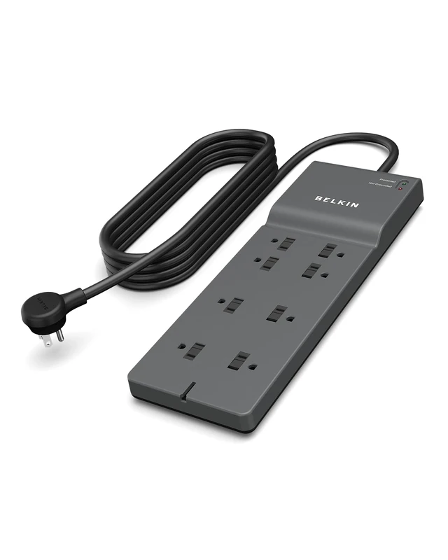 Belkin 8-Outlet Surge Protector with 2500J Protection - 8ft Flat Plug