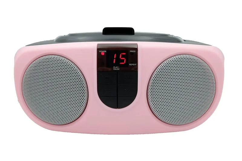 Curtis PROSCAN SRCD243 CD Boombox with AM/FM Radio - Pink