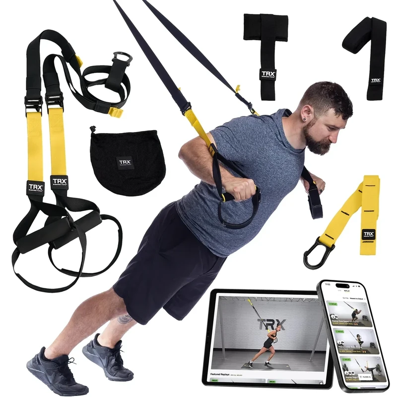 TRX All-In-One Home Gym System – Complete Suspension Training Kit for Strength Training, HIIT & Full-Body Workouts at Home or Outdoors, Includes Indoor & Outdoor Anchors - Image 1