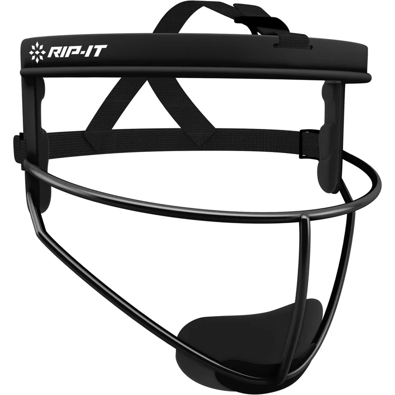 RIP-IT Original Defense Softball Face Mask | Lightweight Protective Softball Fielder's Mask | Adult | Black