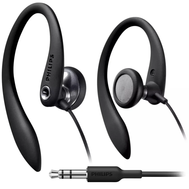 PHILIPS SHS3200BK/37 Flexible Earhook Headphones, Black