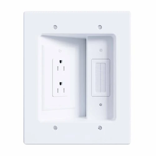 Legrand – OnQ in-Wall Cable Management Kit for Power & Low Voltage Cords – Hides TV or Display Cables Retrofit Behind The Wall – UL Listed TV Cord Hider w/DIY Install & Included Hardware – HT2102WHV1