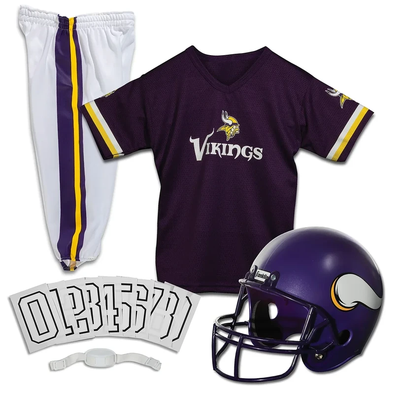Franklin Sports Minnesota Vikings Kids NFL Uniform Set - Youth NFL Team Jersey, Helmet, Pants + Apparel Costume - Official Gear -Youth Small
