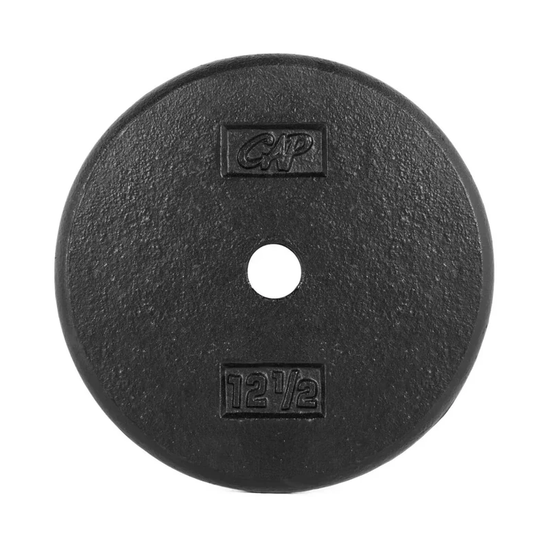 CAP Barbell Cast Iron Standard 1-Inch Weight Plates, Black, 12.5 Pounds