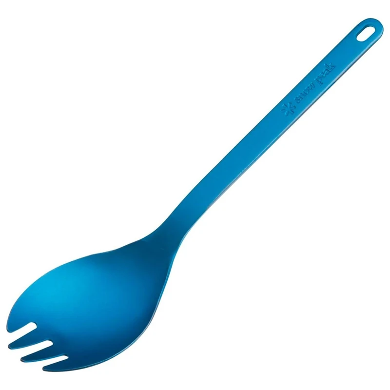 Snow Peak Titanium Spork, Durable Utensil, Compact, Lightweight, Camping, Hiking, Backpacking, Blue, 1 Pack