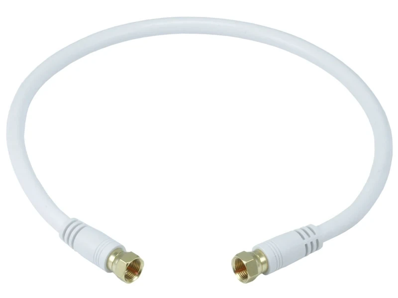Monoprice RG6 Quad Shield CL2 Coaxial Cable - 1.5ft White F-Type