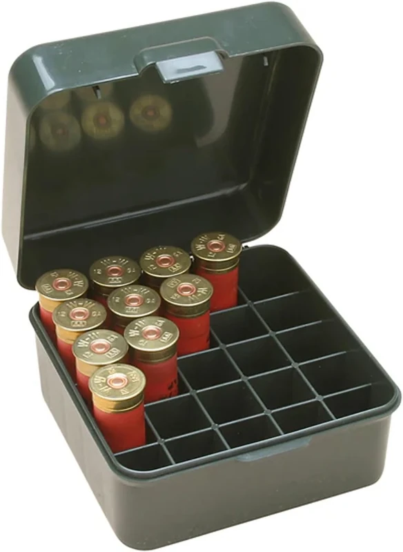 MTM Case-Gard S25D-11 Shotshell box, 25 Round, Flip Top, Mechanical hinge, USA Made, Forest Green