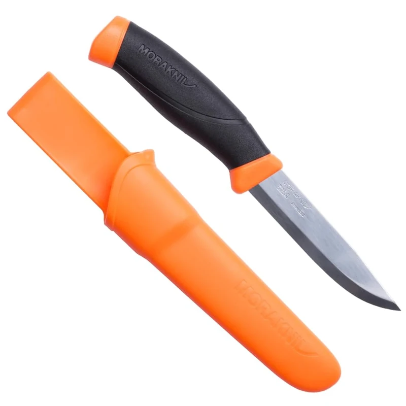 Morakniv Companion Fixed Blade Outdoor Knife with Stainless Steel Blade, 4.1-Inch, Orange (M-11824)