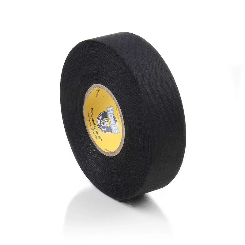 Howies Hockey - Black Hockey Tape 1 Pack - Cloth Stick Tape - Strong, Long-Lasting Adhesive for Stick Blade, Lacrosse, Baseball - 1 Inch x 24 Yards - Professional Quality