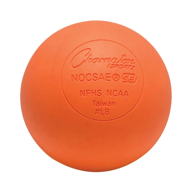 Champion Sports Colored Lacrosse Balls: Orange Official Size Sporting Goods Equipment for Professional, College & Grade School Games, Practices & Recreation - NCAA, NFHS and SEI Certified - 1 Pack