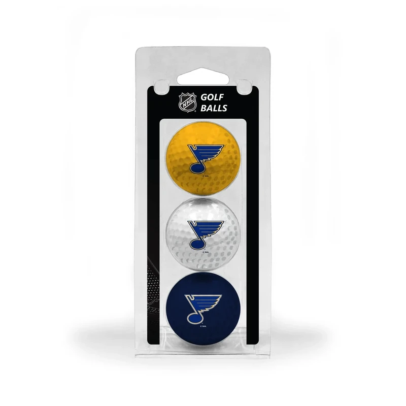 Team Golf NHL St Louis Blues 3 Golf Ball Pack Regulation Size Golf Balls, 3 Pack, Full Color Durable Team Imprint