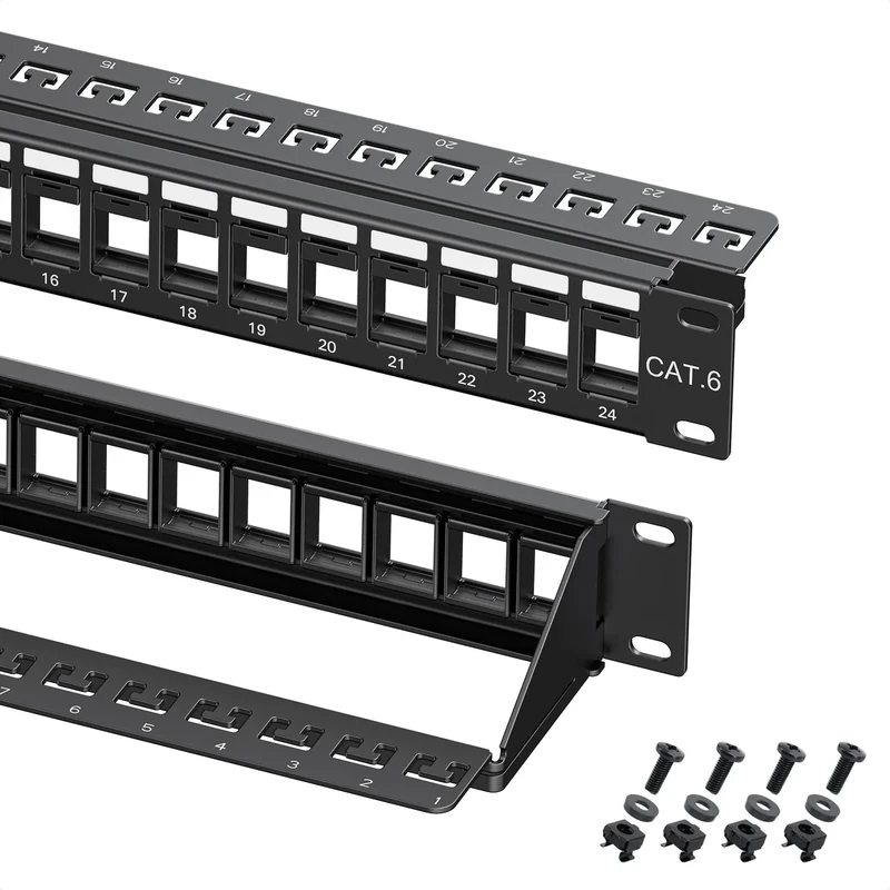 Cable Matters 1U 24-Port Keystone Patch Panel - Rack/Wall Mount