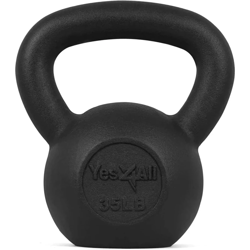 Yes4All 35 lb Kettlebell Cast Iron for Dumbbell Weights Exercises, Gym, Fitness, Full Body Workout Equipment Push up, Grip and Strength Training