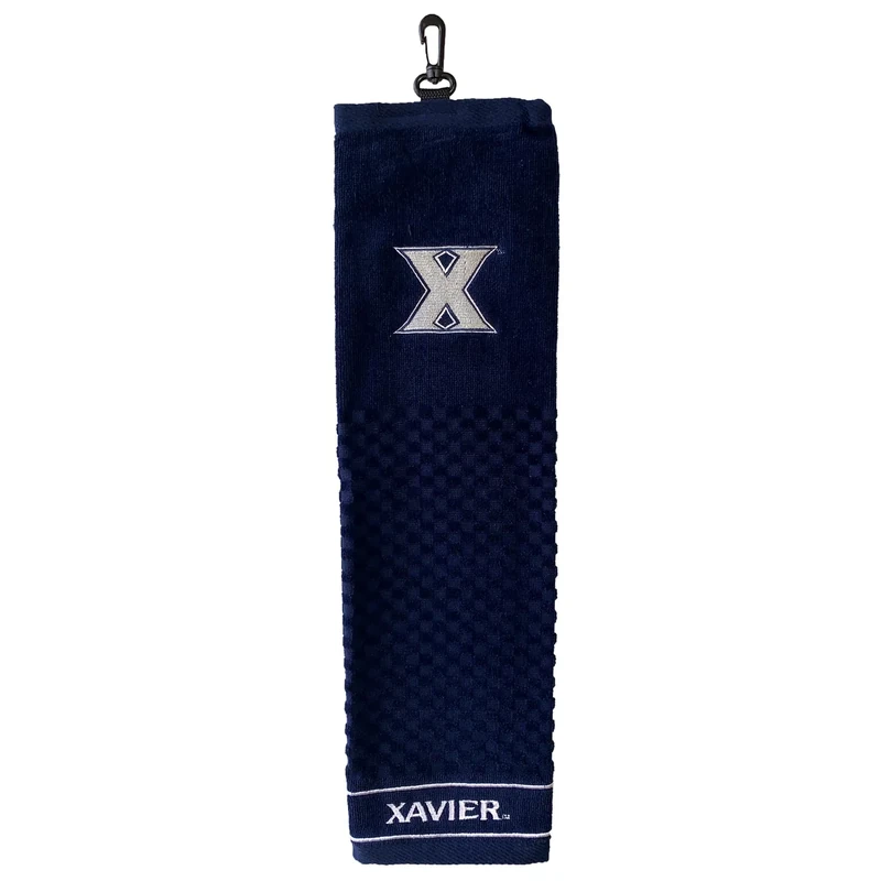 Team Golf NCAA Xavier Musketeers Embroidered Golf Towel Embroidered Golf Towel, Checkered Scrubber Design, Embroidered Logo