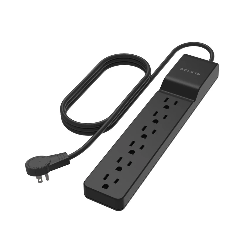 Belkin 6-Outlet Surge Protector with 6ft Cord, Rotating Plug - 600J