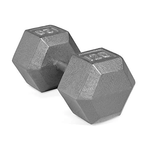 CAP Barbell Single Solid Cast Iron Hex Dumbbell, 120-Pound