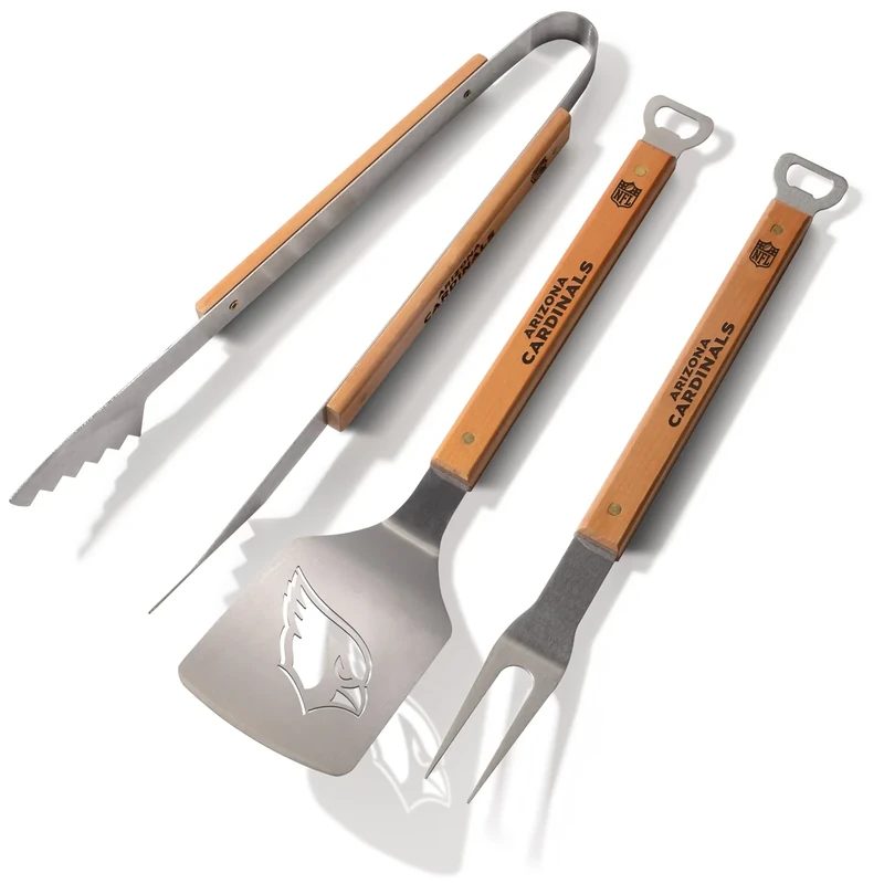YouTheFan NFL Classic Series 3-Piece BBQ Set Stainless Steel, 22" x 9"
